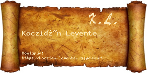 Koczián Levente névjegykártya